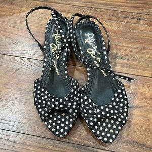 𝅺ALICE + Olivia by Stacey Bendet polka dot ankle strap sandal wedge size 37